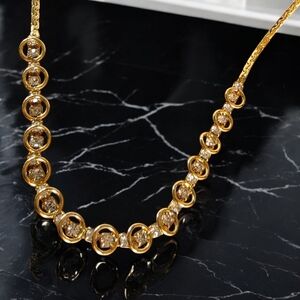 Vintage Napier Gold-Tone Crystal Circle Station Necklace – NS Stamp